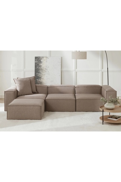 Vivense LENA KETEN MODÜLER KÖŞE KOLTUK,KAHVERENGİ