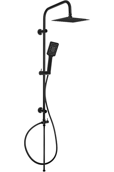 Generic Riser and Handheld Shower Mixer Set – Wall-mounted Shower System, Modern Black