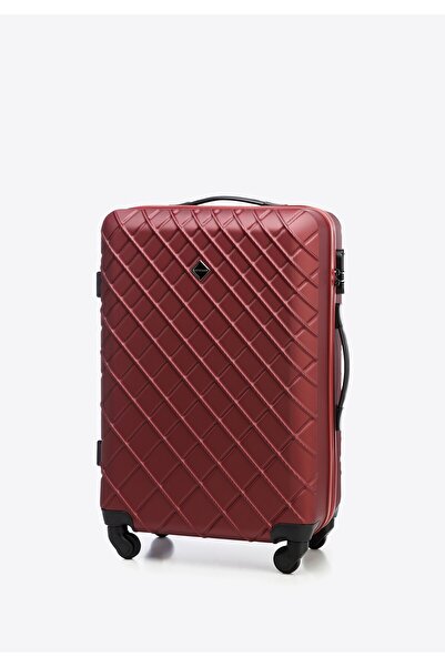Wittchen Men's Medium Diagonal Checked ABS Suitcase Burgundy Burgundy ABS