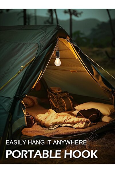 NALACAL Rechargeable Camping Light - 4-Pack Hanging Tent Bulbs, 3 Modes, USB-C