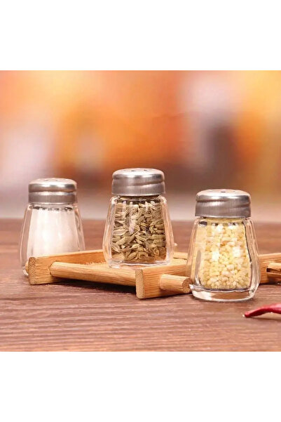 safestore Round Lid Glass 2-Piece Salt Shaker 20ml Mini Single Salt Shaker-Pepper Shaker Set