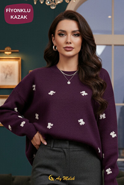 AYMELEK Women's Knitwear Sweater Soft Textured Crew Neck Sweater