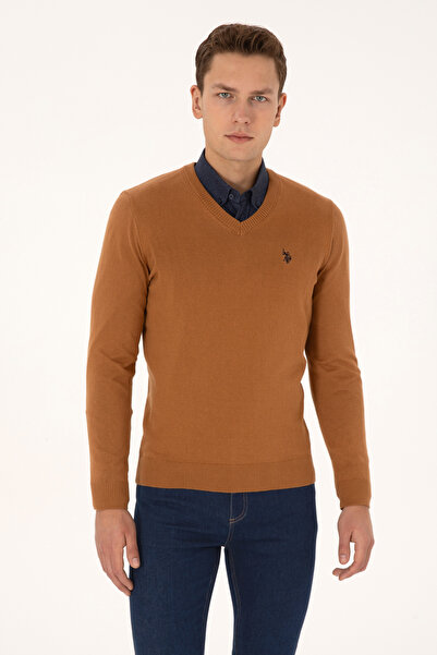 U.S. Polo Assn. Men's Camel Basic Sweater 50313662-Vr233