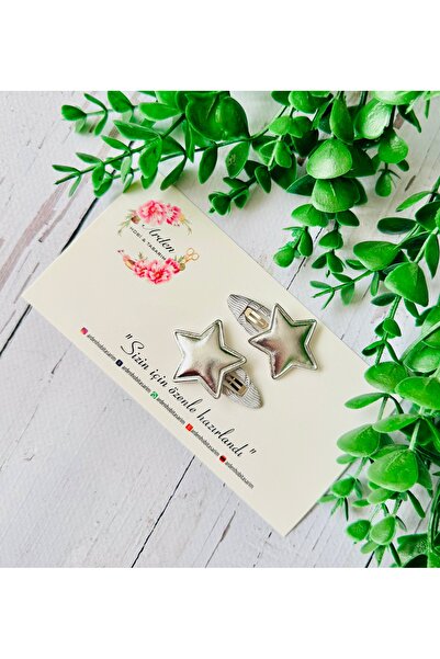 ARDEN HOBİ TASARIM Girl's Metallic Star Snap Buckle Set of 2 – Red / Fuchsia / Silver