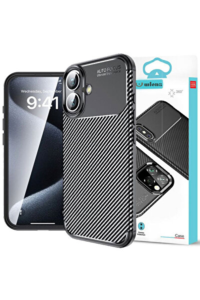 Apple AutoFocus Case for iPhone 16, Carbon Grain, Black