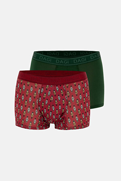 Dagi Μπόξερ με σχέδιο κόκκινο-πράσινο 4210 Micro Modal