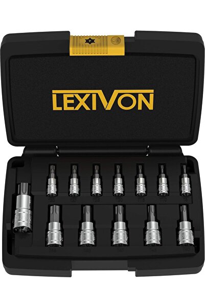 LEXIVON طقم مقابس توركس، 13 قطعة T8-T60، فولاذ سبائك S2 (LX-143)