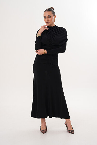 MILANOFOX Cape Drawstring Sandy Dress