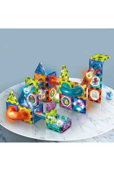 STEM CADOU: Set de Constructie Magnetic cu lumini 49 Piese + cadou 1 set DART BOARDS ELEFANT