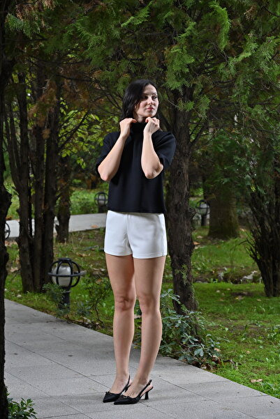 WESS DESİGN بلوزة بياقة صياد وأكمام قصيرة