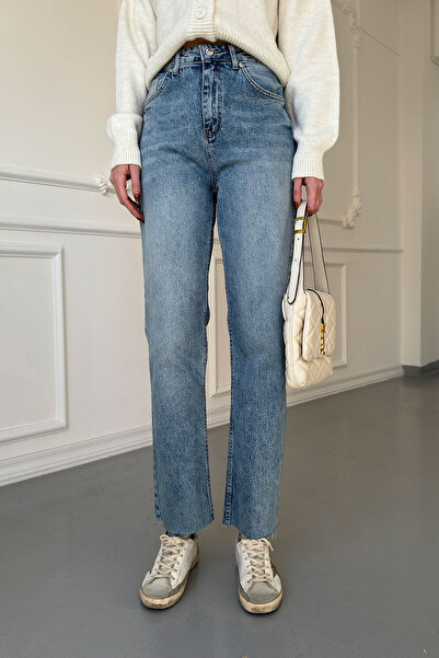 MAGARDE Modré - vykrojené džíny Boyfit Jeans