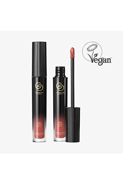 Oriflame Iconic Elixir Matte Liquid Lipstick Giovani Gold SPF 15 - Suede Coral