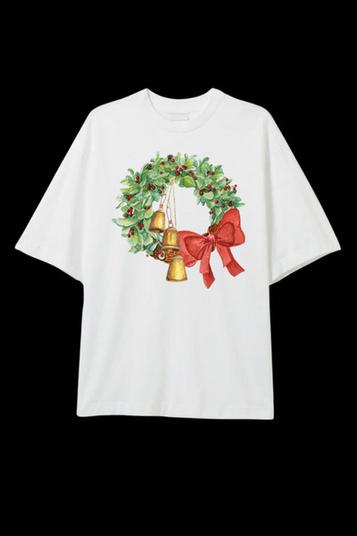 Dupe Design Ökseotu Printed Oversized Unisex New Year Themed T-Shirt