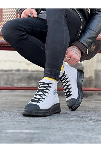 Wagoon Wg017 Gray Black Men's Half Ankle Casual Shoes