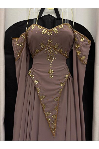 Heidi brown embroidered dress