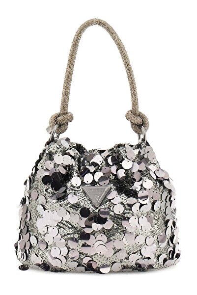 Guess Geantă de damă HOLIDAY SHINE Argintie
