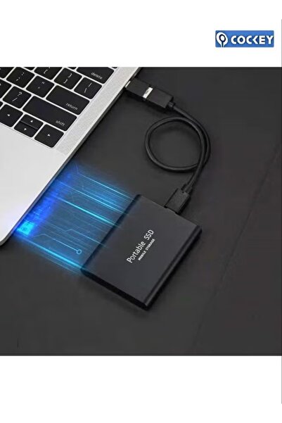COCKEY قرص صلب خارجي محمول بسعة 2 تيرابايت، قرص صلب خارجي احتياطي للكمبيوتر (أسود)