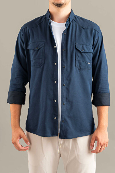 bombe Slim Fit Men's Cotton Denim Shirt
