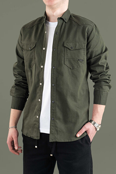 bombe Slim Fit Men's Cotton Denim Shirt