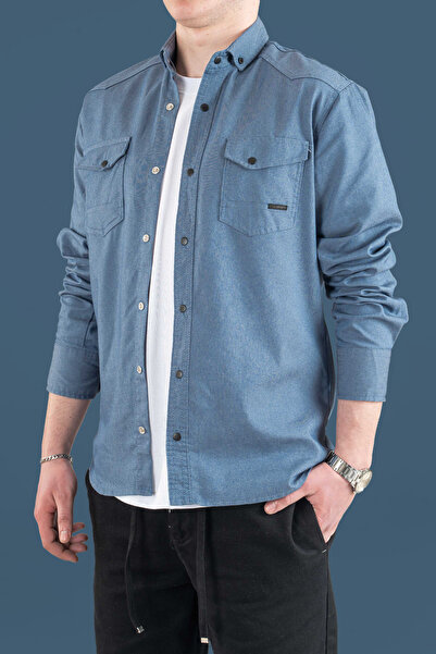 bombe Slim Fit Men's Cotton Denim Shirt