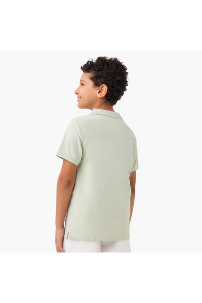 Juniors Solid Polo T-shirt with Short Sleeves