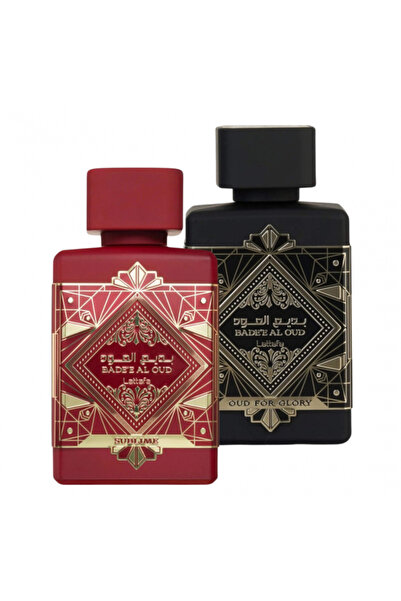lattafa Pack of 2 Badee al Oud perfumes: For Glory 100 ml + Sublime 100 ml