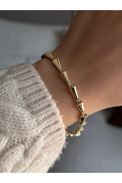 Asteria Jewelry 14k Altın Kaplama Vip Bambu Bileklik