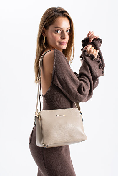 Sanmorris 3 Bölmeli Ayarlanabilir Askılı Kadın Çapraz Yumuşak Deri Çanta