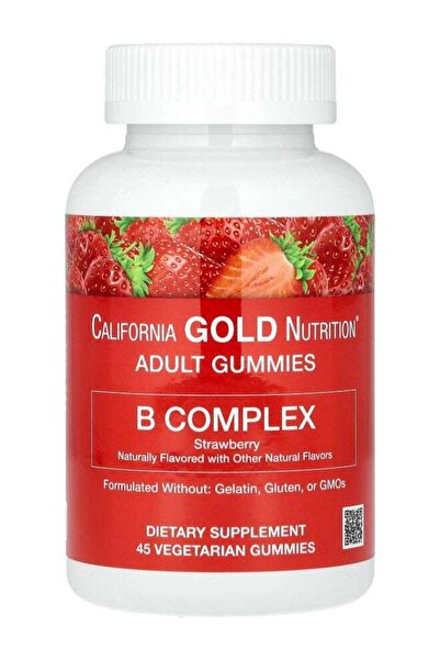 California Gold Nutrition B Complex Gummies Strawberry 45 Vegetarian Gummies