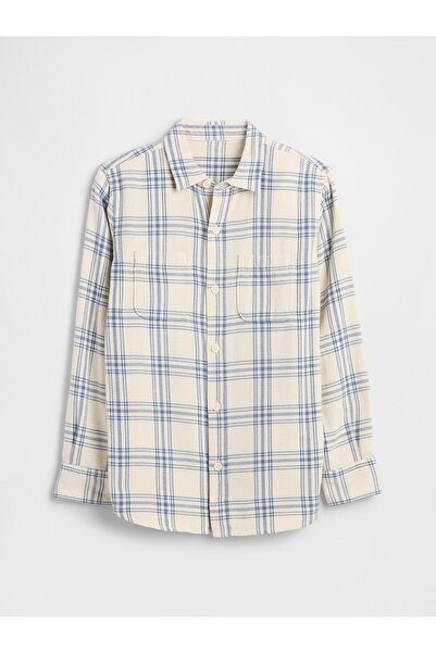 GAP Erkek Çocuk Krem Flannel Gömlek