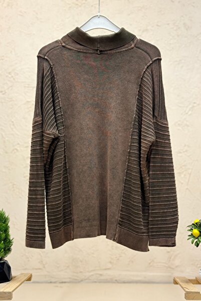 sahnemoda Degaje Cotton Sweater with Self-Printed Sides