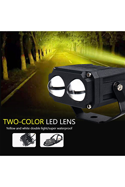 MR.SMART F.T.C Dual-Colour LED Spotlight, 12V-80V Universal, 1000m+ Range, Yellow and White Modes, Waterproof