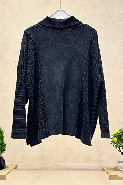 sahnemoda Degaje Cotton Sweater with Self-Printed Sides