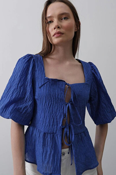 GENCULUS Square Neck Balloon Sleeve Blouse Avi