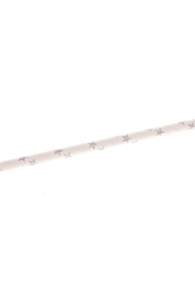 Paper Straws , white with silver stars, 100 pcs/set