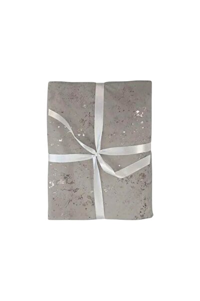 Atria Bella velvet throw/bedspread, grey with gold inserts, 130 x 170 cm