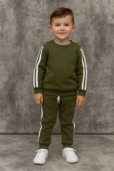 ESKİŞEHİR YUMURCAK Three-Thread Tracksuit with Fleece Lining and Side Stripes