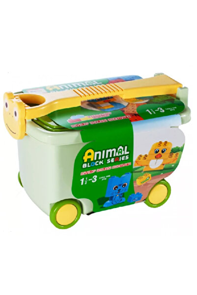 MalPlay Malplay children's building set, Troller on wheels loaded with 90 multicolored cubes