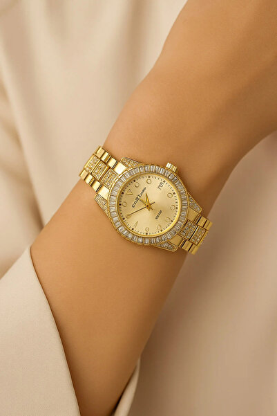 Goldpower Stone Metal Cord Wristwatch