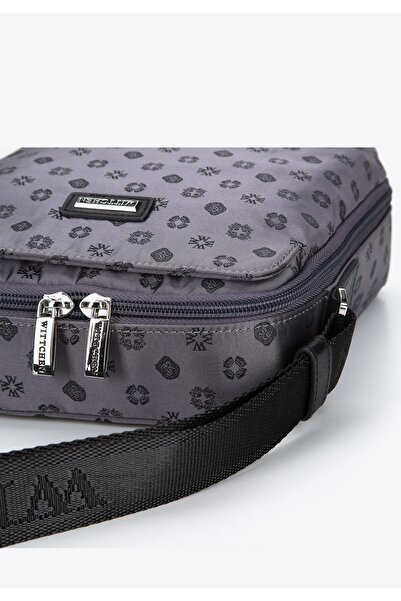 Wittchen Women's Jacquard Handbag with Leather Straps Vertical Gray Polyester