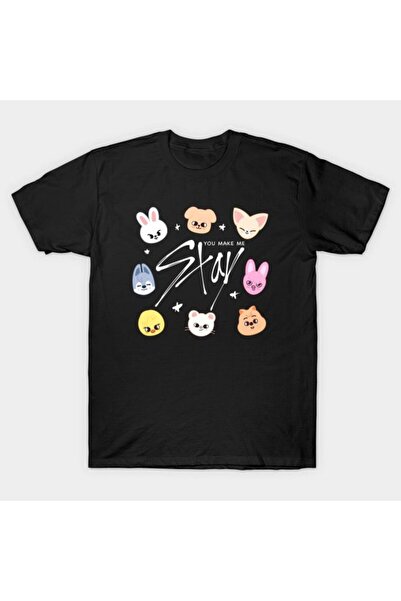 barsdepo Tricou cu imprimeu Stray Kids Stay, Tricou oversize unisex pentru co...