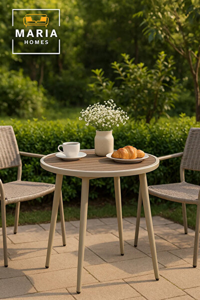 MARIA HOMES Modern Round Outdoor Table | Garden, Patio, Balcony, Café, Dining...