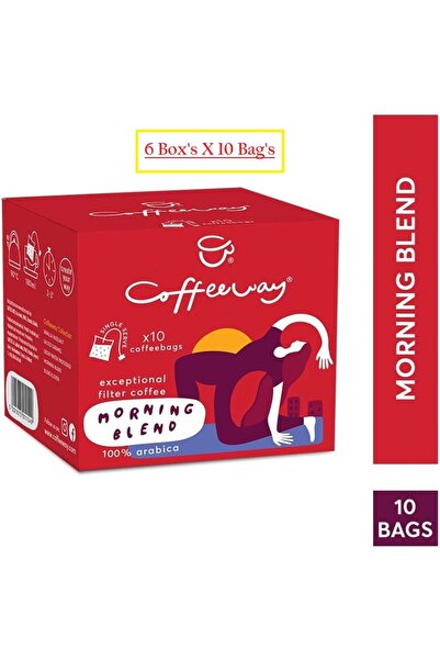 Coffeeway 6 box's X 10 Bag's Morning Blend Flavoured Filter Coffee Bags, 60 Pack 100% Arabica