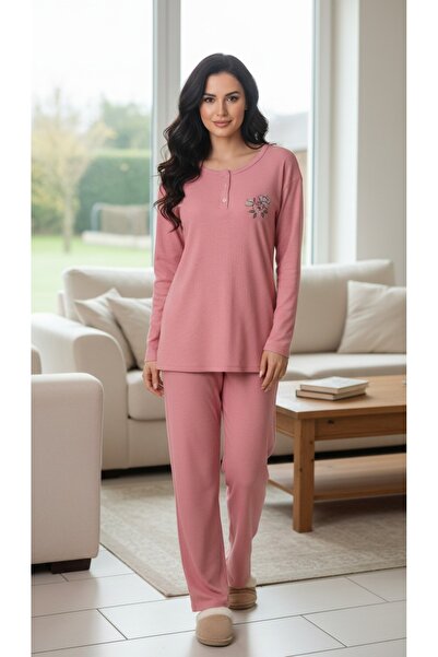 gigigiyim Mini Floral Print Women's Pajama Set in Peach