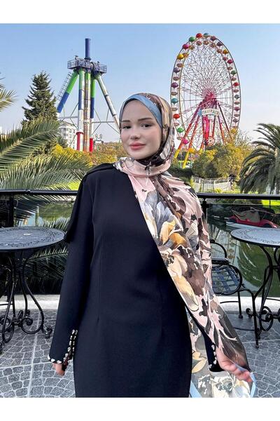 CUOCA LOUNGE Çiçek Desenli Bej Çok Renkli İnce Vual Şal
