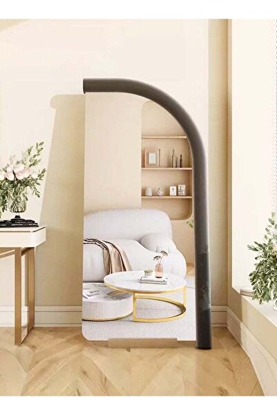 Raffine مرآة بتصميم قوس إسكندنافي حديث بطول كامل 70×170 سم، لون أسود