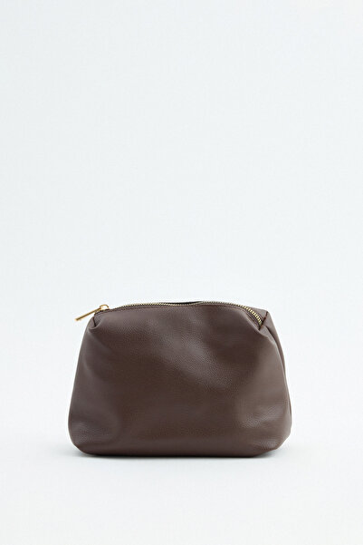 LUTVELIZADE Bag 2530 - Bitter Brown Suede Women's Bag with Tassel Stitching Detail