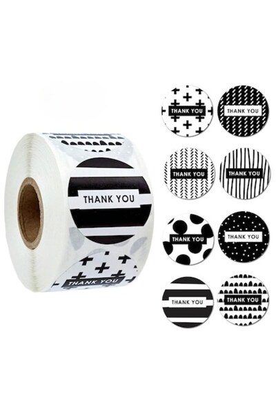 AdyMel Etichete adezive colorate 3,8 cm, set 2 x 500, negre