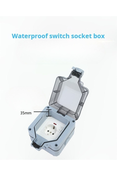 AdyMel Outdoor Single Socket with Indicator Light — European Standard, 250V/16A, IP66