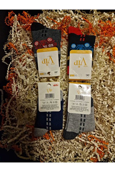 LİA Underwear Patterned Long Boys' Socks 4-Piece Set